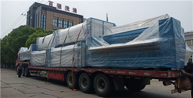 六一儿童节百强上海浦东客户订购的5辊烫平机等洗涤设备发货